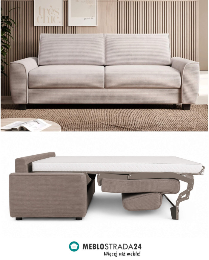 Sofa Monza 140, włoska funkcja spania, materac, Wersal