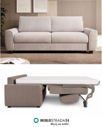 Sofa Monza 160, włoska funkcja spania, materac, Wersal