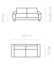 Sofa Monza 160, włoska funkcja spania, materac, Wersal