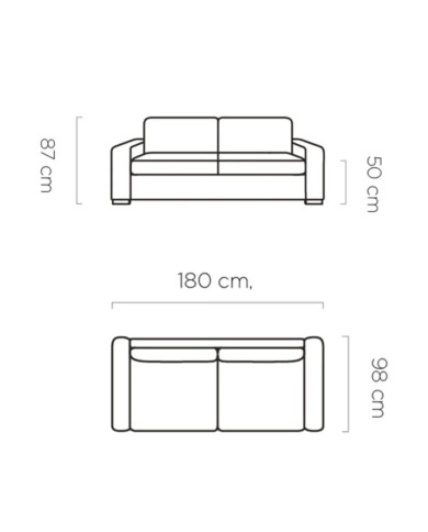Sofa Vanilla 120, włoska funkcja spania, materac, Wersal
