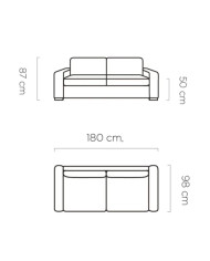 Sofa Vanilla 120, włoska funkcja spania, materac, Wersal