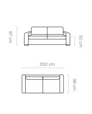 Sofa Vanilla 140, włoska funkcja spania, materac, Wersal