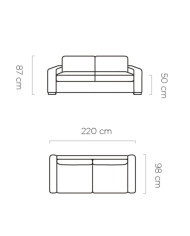 Sofa Vanilla 160, włoska funkcja spania, materac, Wersal
