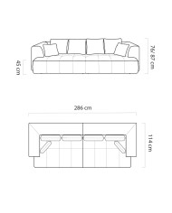 Bigsofa Albio, elektrycznie wysuwane siedzisko, Wersal