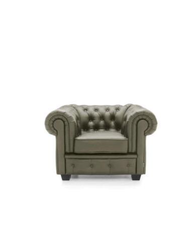 Fotel Chesterfield, skóra naturalna, Wersal