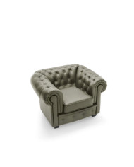 Fotel Chesterfield, skóra naturalna, Wersal