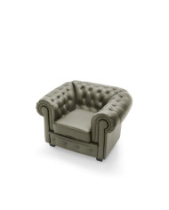 Fotel Chesterfield, skóra naturalna, Wersal
