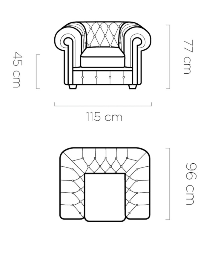 Fotel Chesterfield, pikowany, Wersal