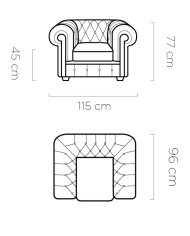 Fotel Chesterfield, pikowany, Wersal