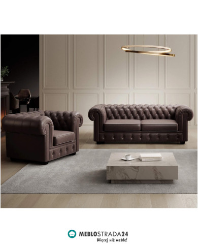 Fotel Chesterfield, pikowany, Wersal