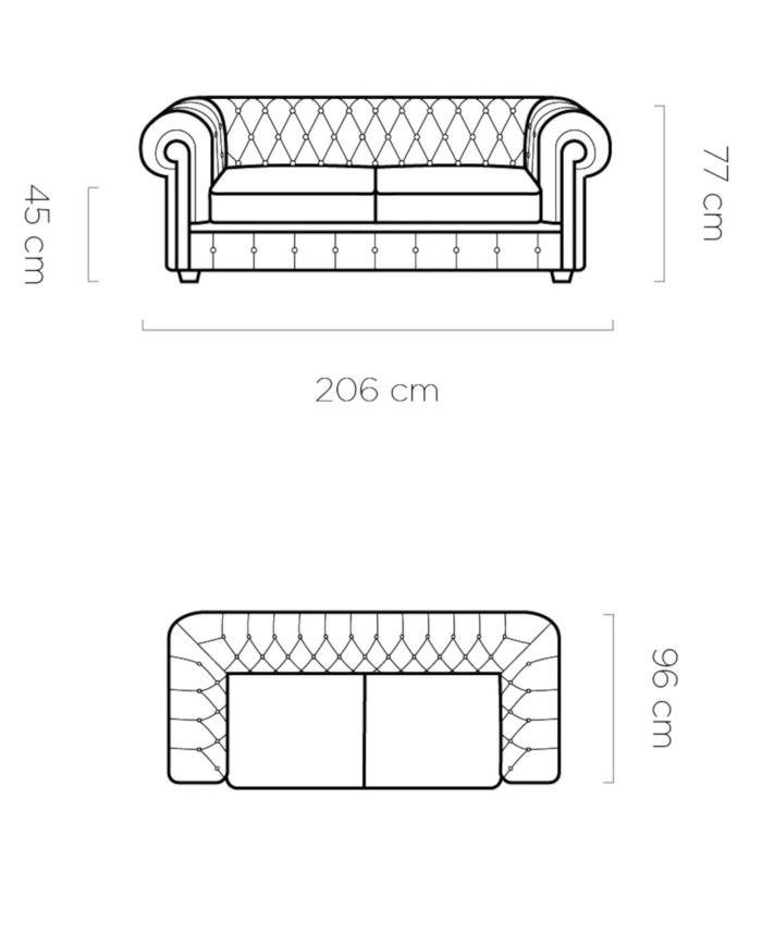 Sofa Chesterfield 3, pikowana, Wersal