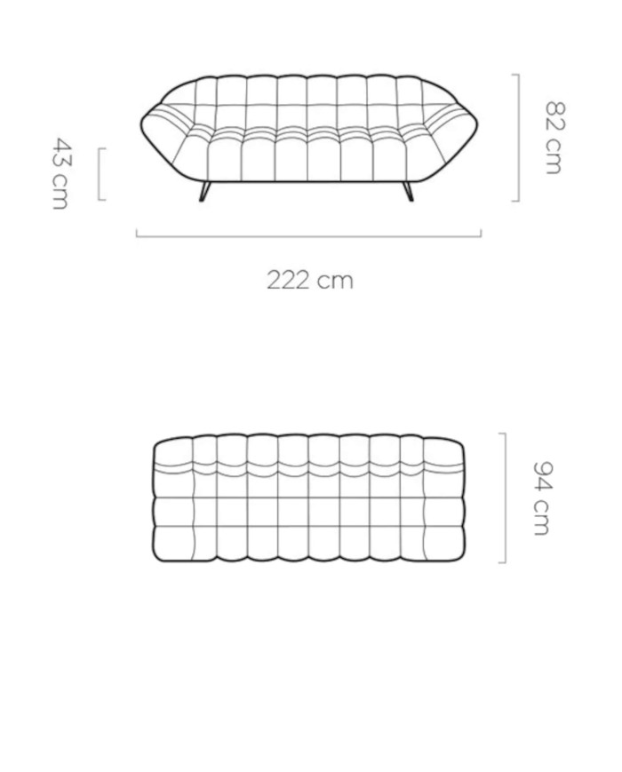 Sofa Gappa 3, pikowana, Wersal