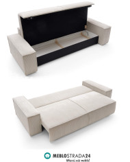Sofa Fiord, funkcja spania, pojemnik, PIASKI