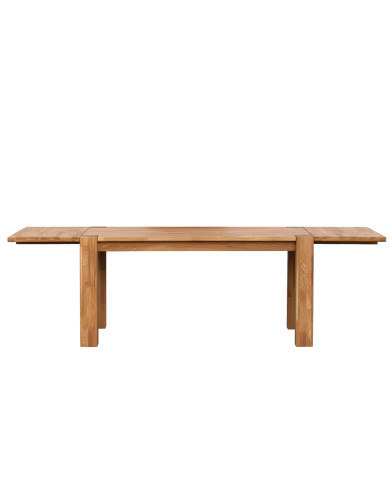 Stół rozkładany Zeus ZE-162, dąb lity, 2 dodatkowe boczne blaty, 160-260/90/78 cm, SIUDY