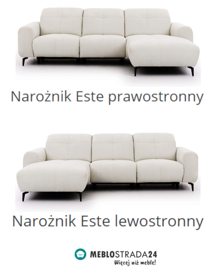 Narożnik Este OB+1+1B, regulowane zagłówki, Stagra