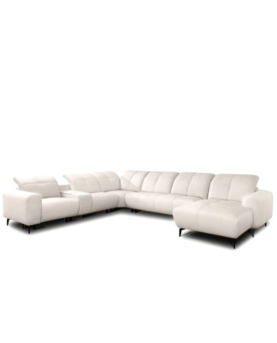 Narożnik Este OB+3+R+1+PANEL P+1B, schowek, regulowane zagłówki, Stagra