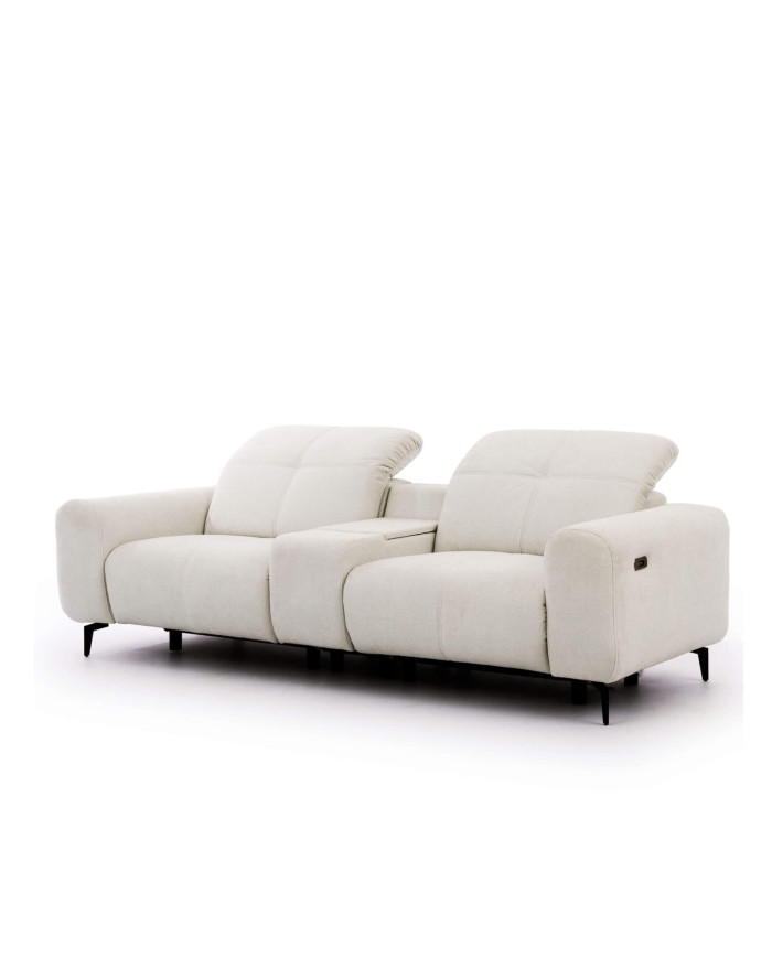 Sofa Este 1B+PANEL P+1BP REC, recliner, schowek, regulowane zagłówki, Stagra