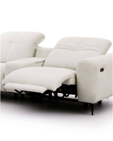 Sofa Este 1B+PANEL P+1BP REC, recliner, schowek, regulowane zagłówki, Stagra