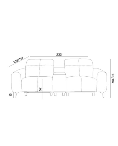 Sofa Este 1B+PANEL P+1BP REC, recliner, schowek, regulowane zagłówki, Stagra