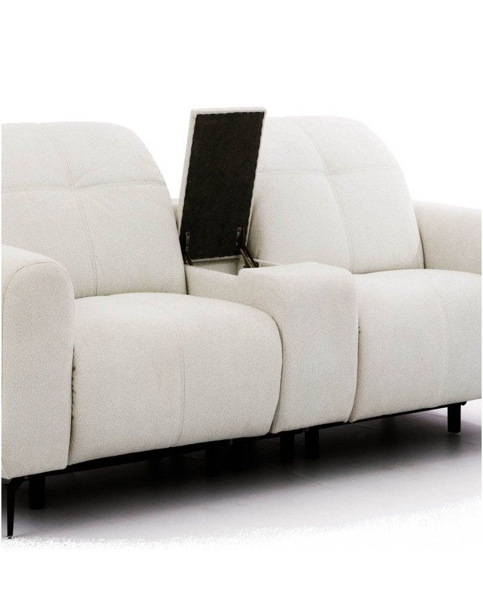 Sofa Este 1BL REC+PANEL P+1BP REC, schowek, 2 reclinery, regulowane zagłówki, Stagra