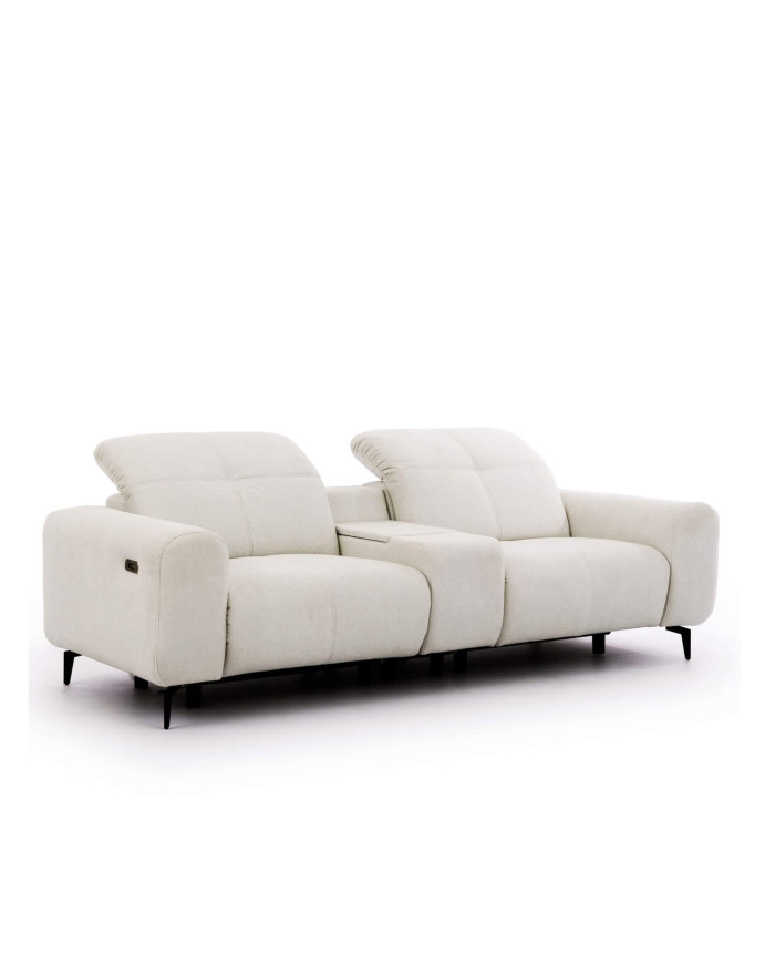 Sofa Este 1BL REC+PANEL P+1BP REC, schowek, 2 reclinery, regulowane zagłówki, Stagra