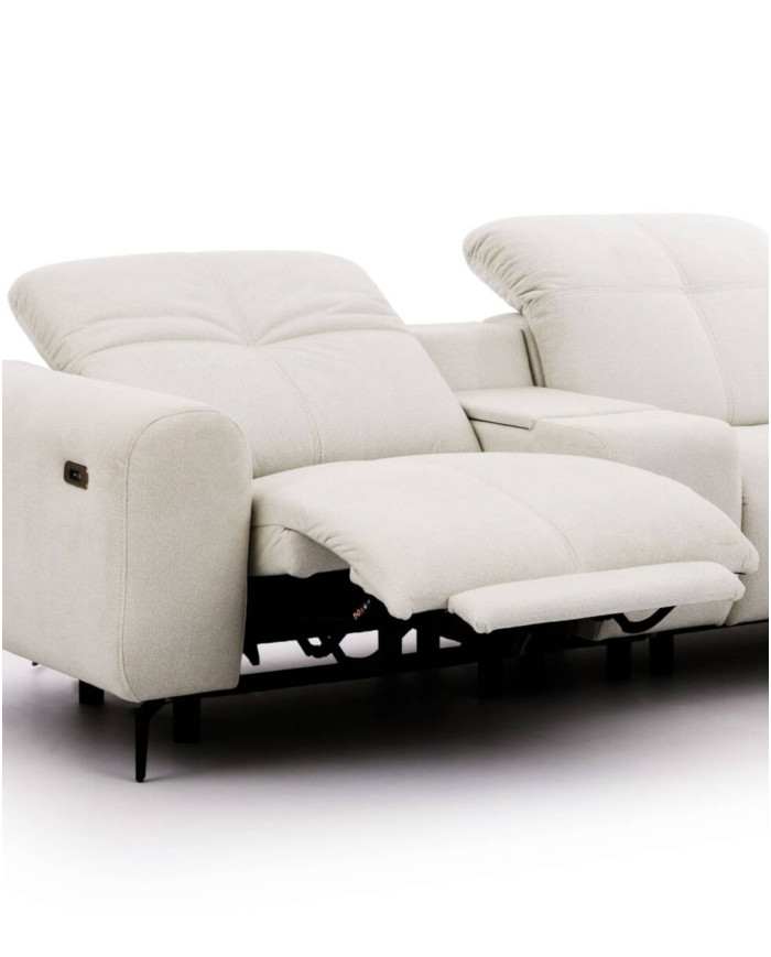 Sofa Este 1BL REC+PANEL P+1BP REC, schowek, 2 reclinery, regulowane zagłówki, Stagra