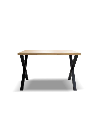 Stół rozkładany Mono 120, dąb lity, 2 dodatkowe boczne blaty, 120-200/90/77 cm, Dąb bianco, SIUDY