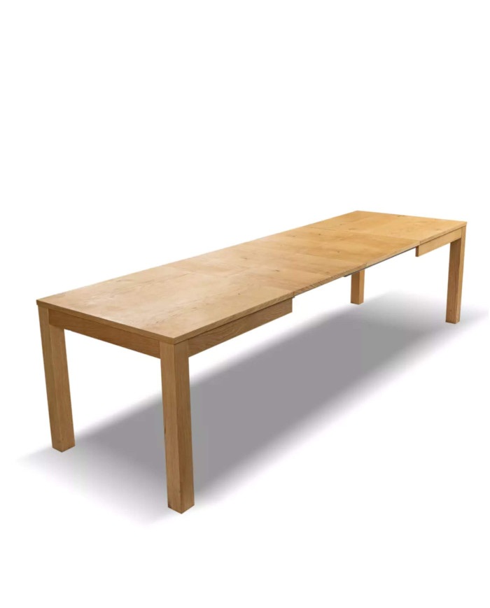 Stół rozkładany Napoli NE-99, dąb lity, 2 wkłady powiększające, 160-300/90/76 cm, Dąb olejowany, SIUDY