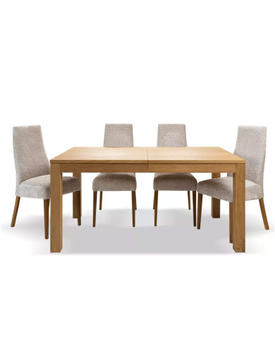 Stół rozkładany Napoli NE-99, dąb lity, 2 wkłady powiększające, 160-300/90/76 cm, Dąb olejowany, SIUDY