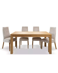 Stół rozkładany Napoli NE-99, dąb lity, 2 wkłady powiększające, 160-300/90/76 cm, Dąb olejowany, SIUDY