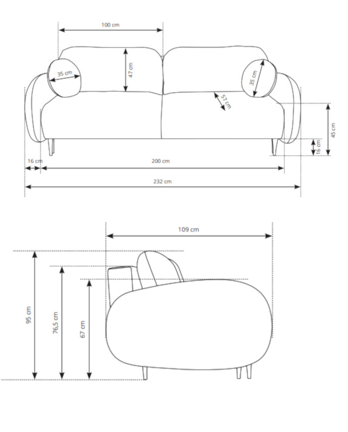 Sofa Soft, funkcja spania, pojemnik, Laski Meble