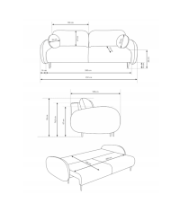 Sofa Soft, funkcja spania, pojemnik, Laski Meble