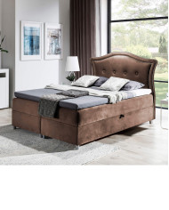 Łóżko kontynentalne Wenecja 120x200, tapicerowane, materac, topper-3
