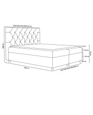 Łóżko kontynentalne Wenecja 120x200, tapicerowane, materac, topper-7