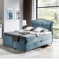 Łóżko kontynentalne Wenecja 160x200, tapicerowane, materac, topper-3