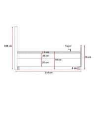 Łóżko kontynentalne Wenecja Lux 120x200, tapicerowane, materac, topper-10