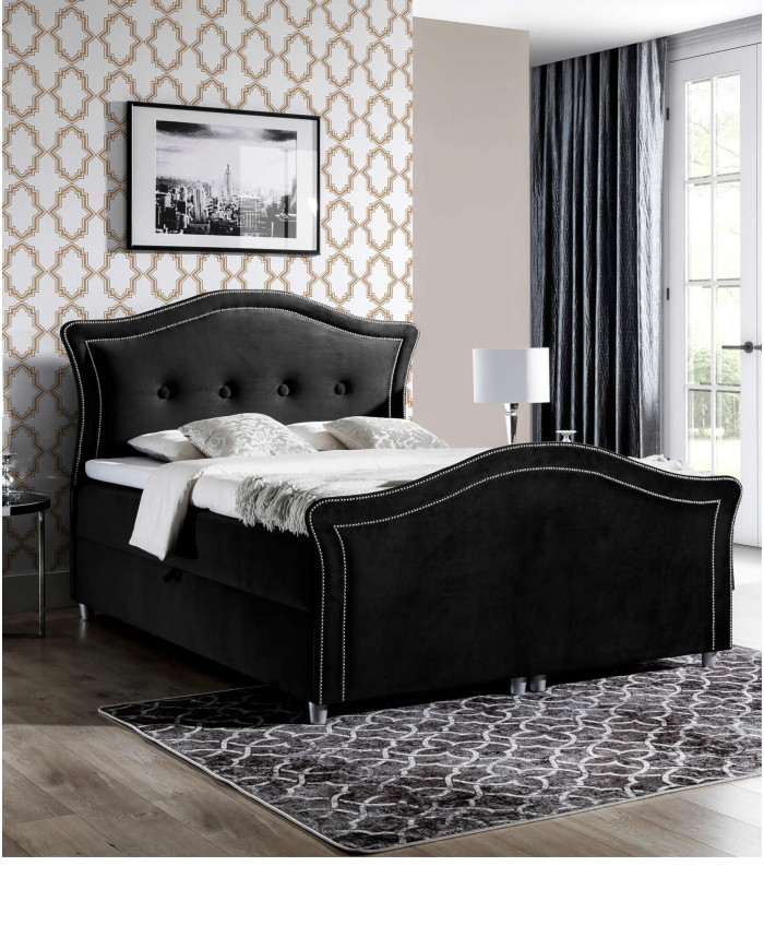 Łóżko kontynentalne Wenecja Lux 120x200, tapicerowane, materac, topper-7