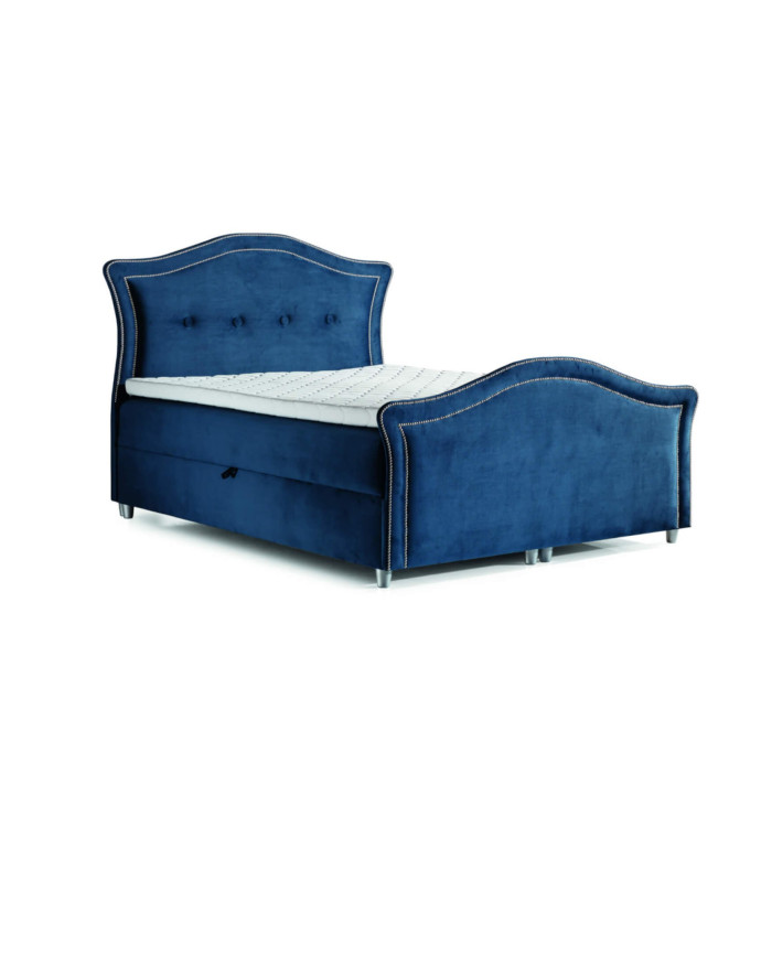 Łóżko kontynentalne Wenecja Lux 120x200, tapicerowane, materac, topper-1