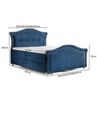 Łóżko kontynentalne Wenecja Lux 140x200, tapicerowane, materac, topper-9