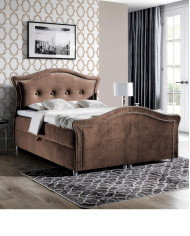 Łóżko kontynentalne Wenecja Lux 140x200, tapicerowane, materac, topper-3