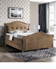 Łóżko kontynentalne Wenecja Lux 140x200, tapicerowane, materac, topper-6