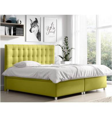Łóżko kontynentalne Kenia 140x200, tapicerowane, materac, topper-3 Łóżko kontynentalne Kenia 140x200, tapicerowane, materac, topper-3