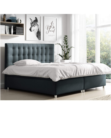 Łóżko kontynentalne Kenia 180x200, tapicerowane, materac, topper-5