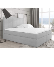 Łóżko kontynentalne Nappa 120x200, tapicerowane, materac, topper-3