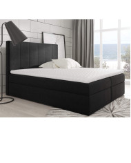 Łóżko kontynentalne Nappa 120x200, tapicerowane, materac, topper-4