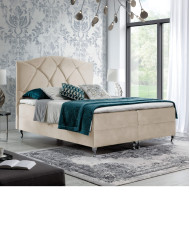 Łóżko kontynentalne Nicea 120x200, tapicerowane, materac, topper-1