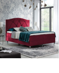 Łóżko kontynentalne Nicea 120x200, tapicerowane, materac, topper-3