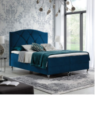 Łóżko kontynentalne Nicea 120x200, tapicerowane, materac, topper-4