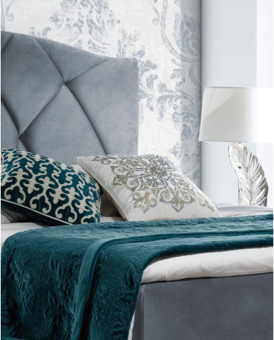 Łóżko kontynentalne Nicea 180x200, tapicerowane, materac, topper-6