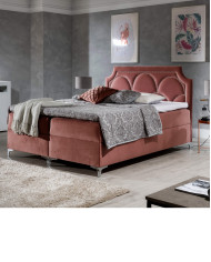 Łóżko kontynentalne Naomi 120x200, tapicerowane, materac, topper-2